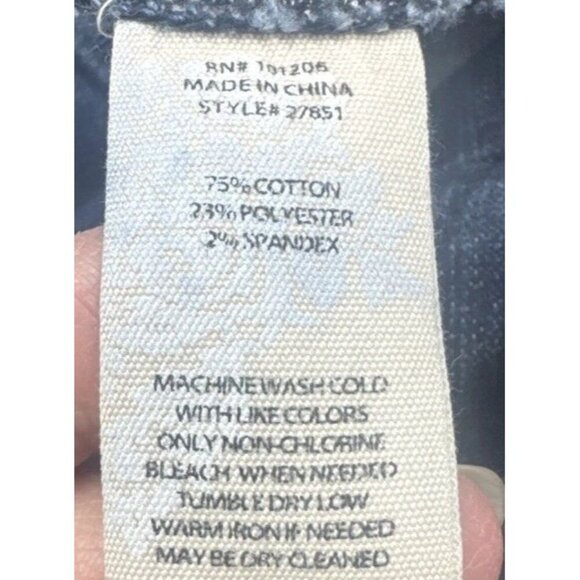 Soft Surroundings Women’s Dark Wash Blue Pull On Denim Crop Jeans Sz M Stretch - Picture 4 of 10